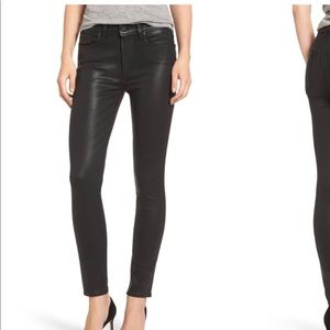 Paige Hoxton leather high waisted skinny jeans